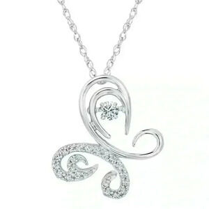 New 14k Gold Over Silver Diamond Butterfly Necklace